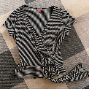Vince Camuto Black and White Striped Blouse